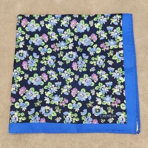 Cremieux Pocket Square Blue Lilac Floral 100%Silk Pochette Formal Classic New$35